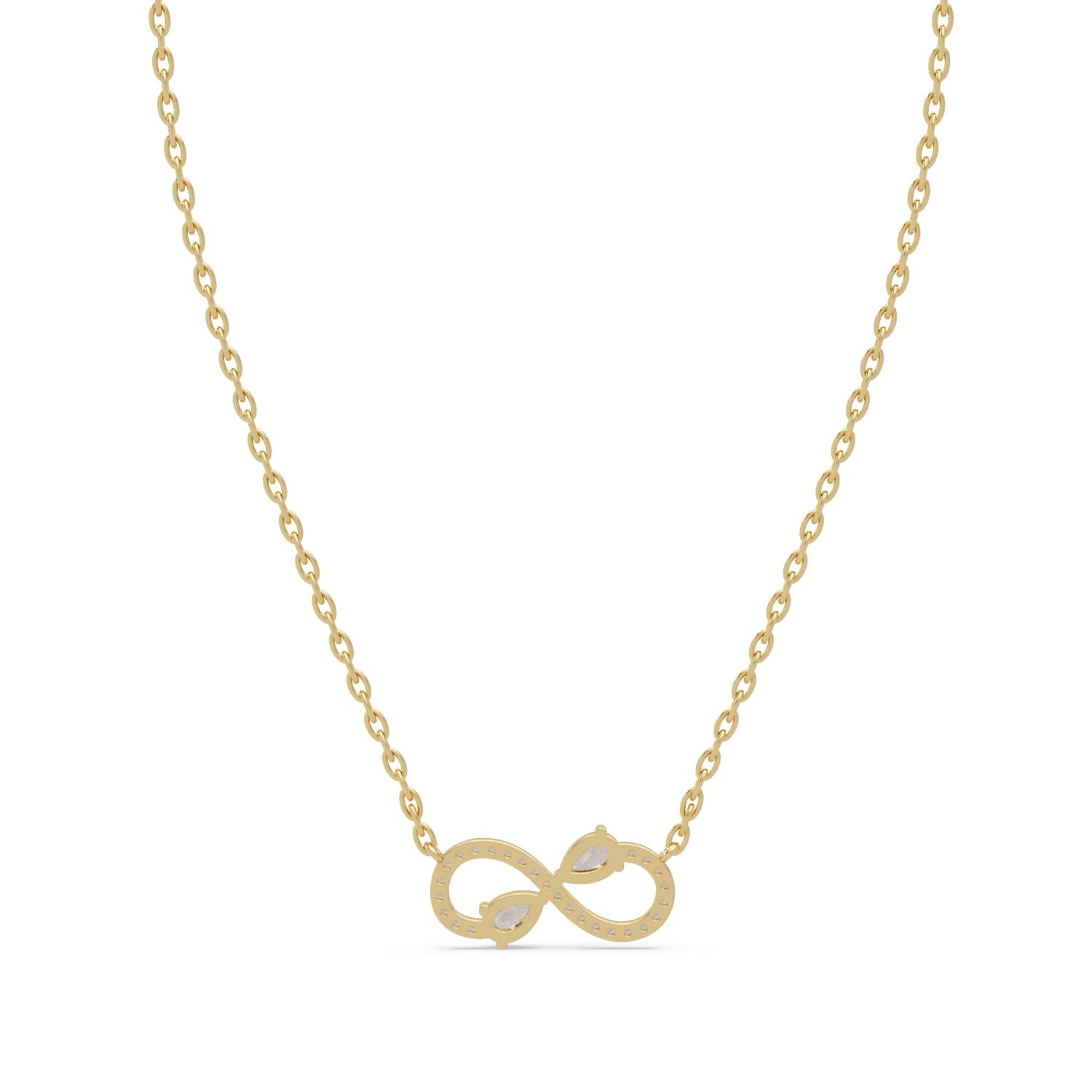 0.67 Ct Lab Grown Diamond Halo Drop Infinity Necklace- Sterling Silver