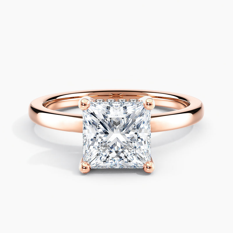 Solitaire 3.10 Ct Princess Cut Lab Grown Diamond Ring - Sterling Silver