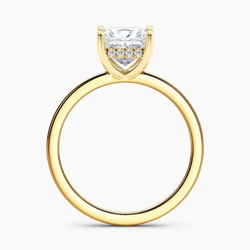 Solitaire 3.10 Ct Princess Cut Lab Grown Diamond Ring - Sterling Silver