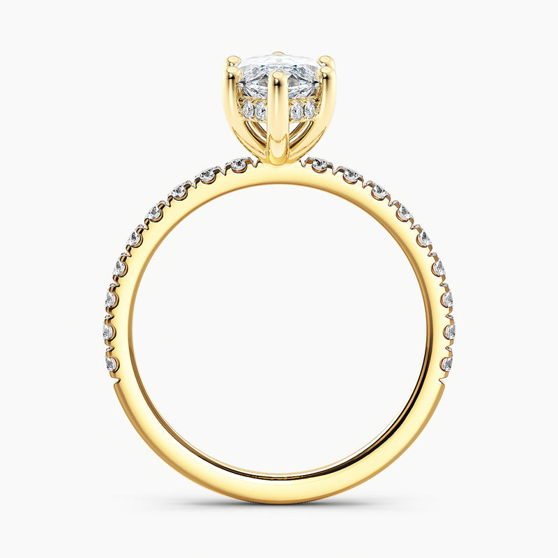 Marquise Cut 2.30 Ct Diamond Pavé Band Classic Solitaire Ring - Sterling Silver