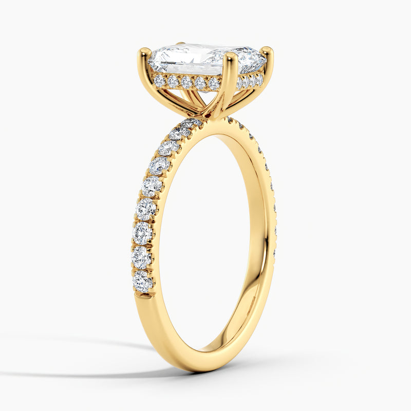 Classic Hidden Halo Radiant Diamond Engagement Ring
