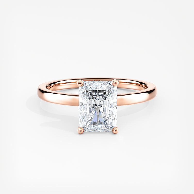 Classic Ribbon Halo Radiant Diamond Engagement Ring