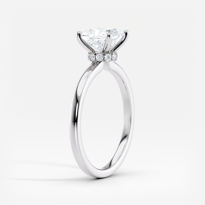 Solitaire 2.80 Ct Princess Cut Lab Grown Diamond Ring - Sterling Silver