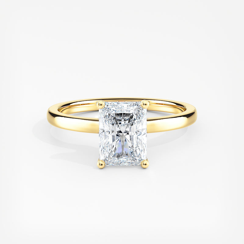 Classic Ribbon Halo Radiant Diamond Engagement Ring