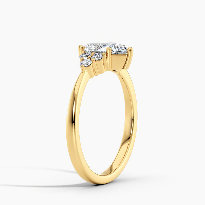 Petite Tapered Pear Diamond Embrace Engagement Ring
