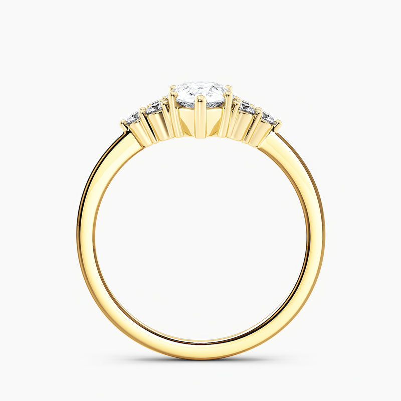 2.70 Ct Pear Cut Lab Grown Diamond Halo Cluster Ring - Sterling Silver