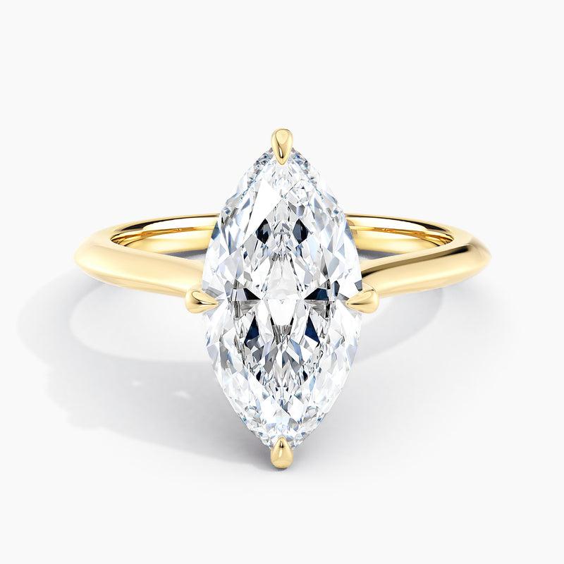 East-West Knife Edge Marquise Diamond Solitaire Engagement Ring