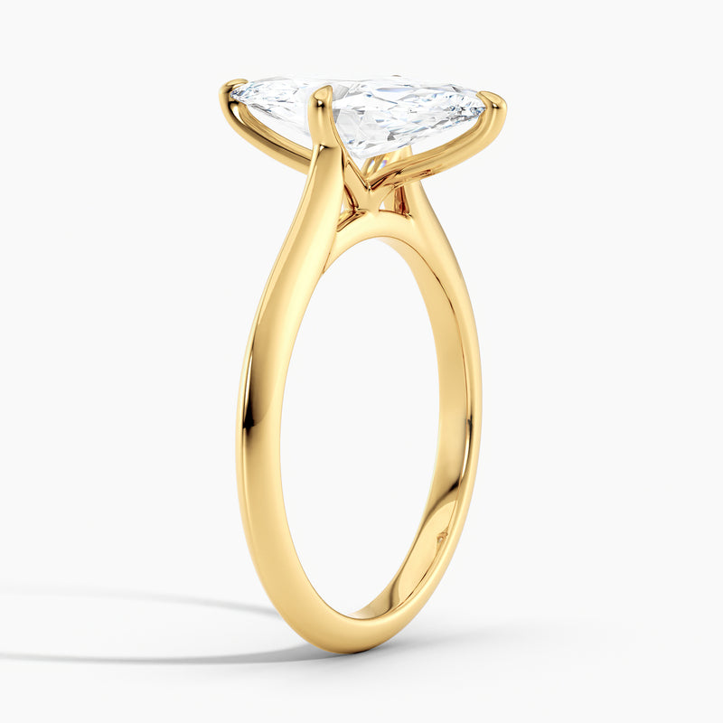 East-West Knife Edge Marquise Diamond Solitaire Engagement Ring