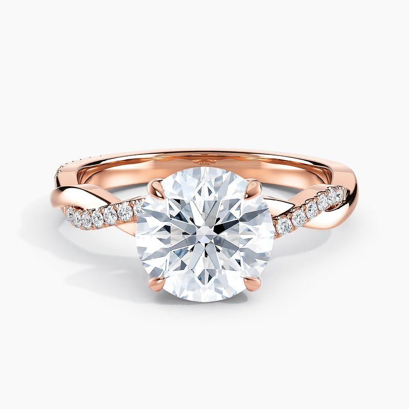 Classic Dainty Round Diamond Twist Engagement Ring