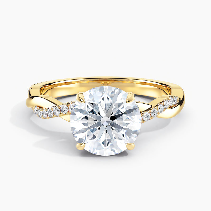 Classic Dainty Round Diamond Twist Engagement Ring