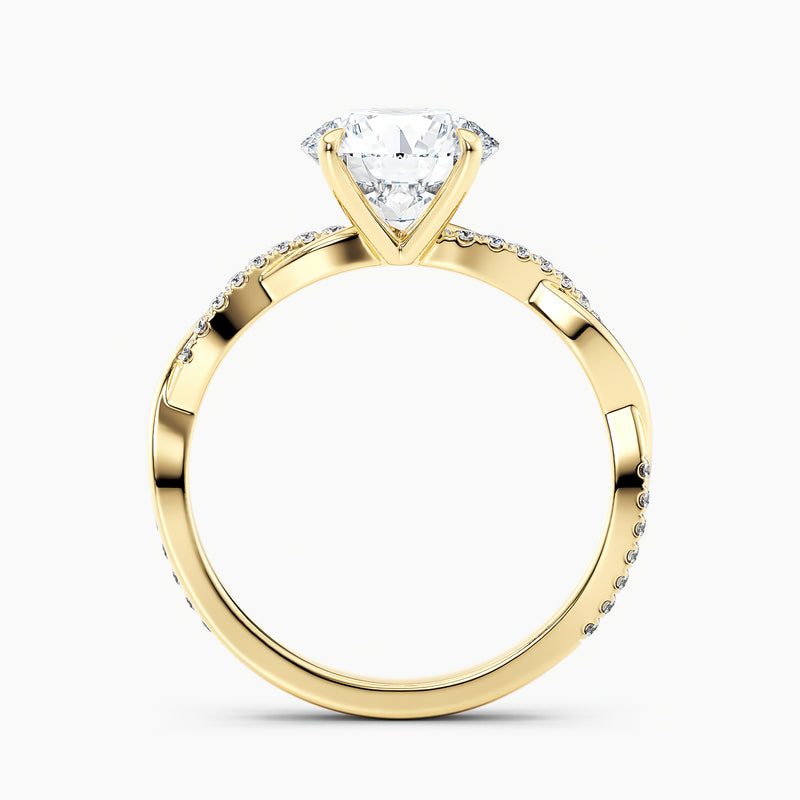 Classic Dainty Round Diamond Twist Engagement Ring