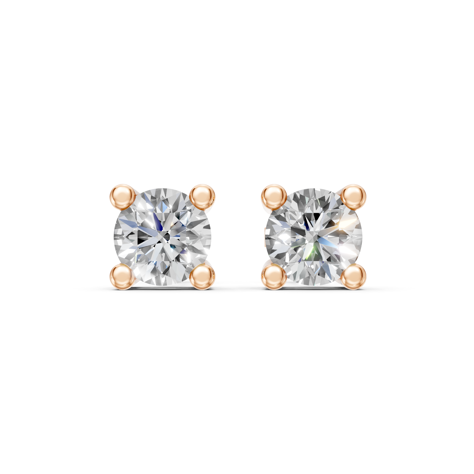 Lab Grown Diamond 1.00 CTW Solitaire Stud Earrings-925 Sterling Silver