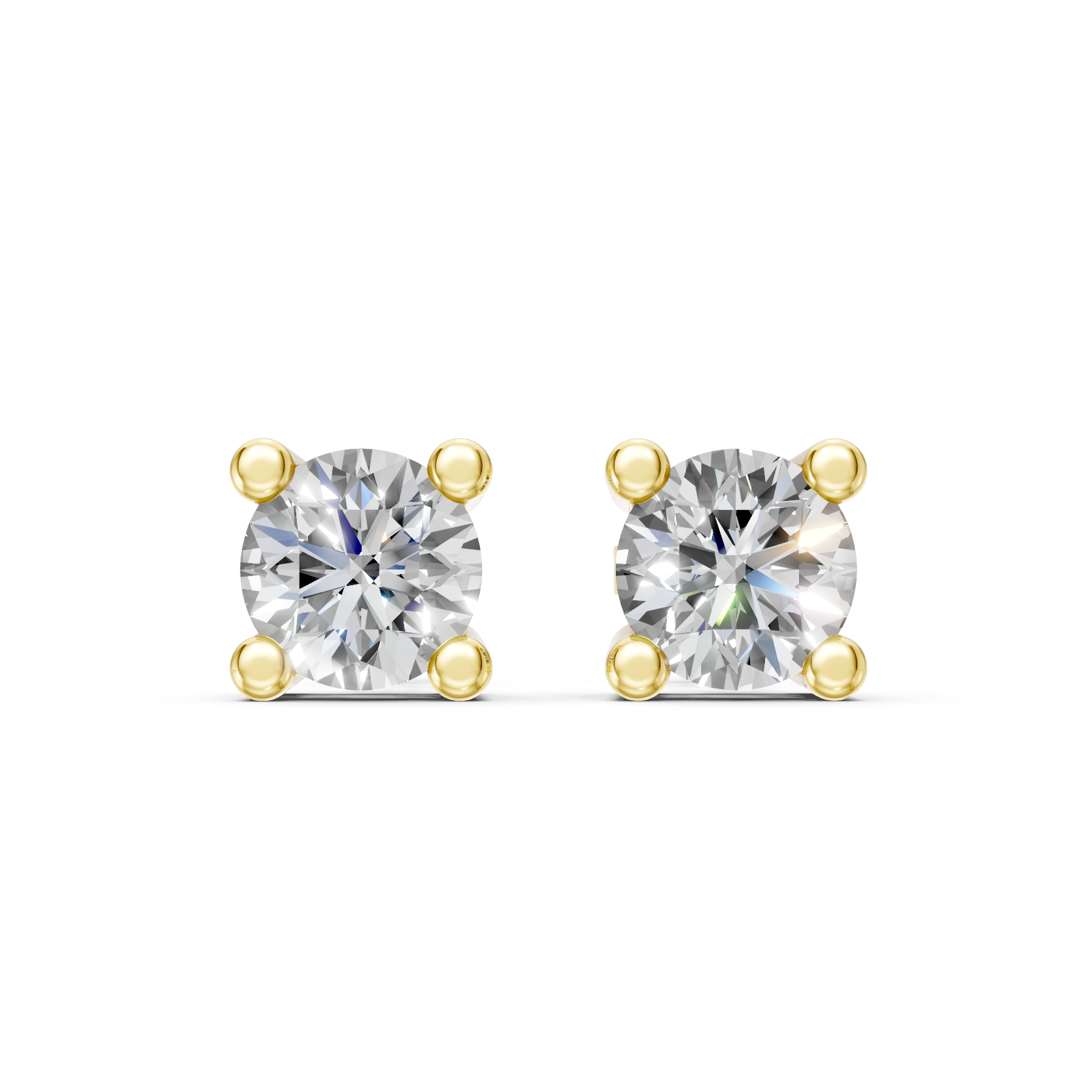 Lab Grown Diamond 1.00 CTW Solitaire Stud Earrings-925 Sterling Silver