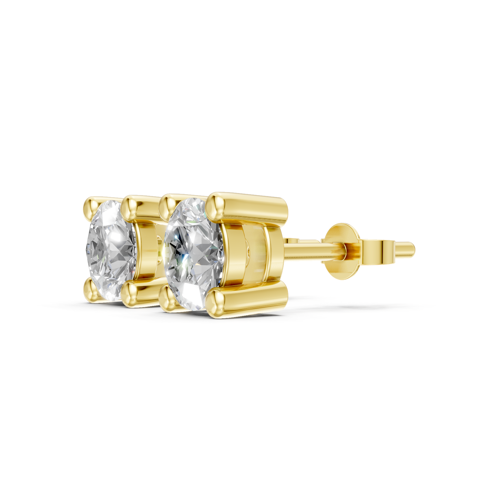 Lab Grown Diamond 1.00 CTW Solitaire Stud Earrings-925 Sterling Silver