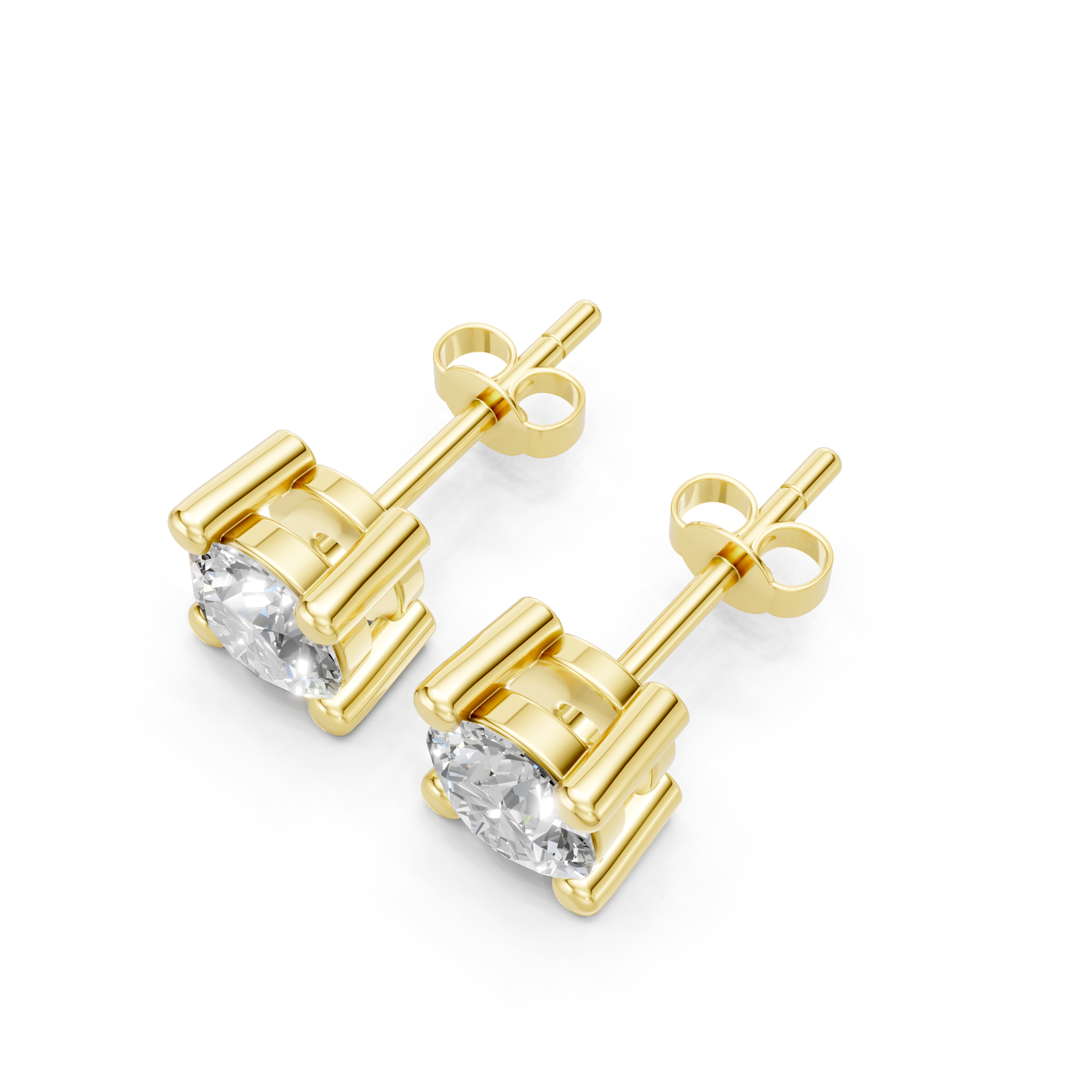 Lab Grown Diamond 1.00 CTW Solitaire Stud Earrings-925 Sterling Silver