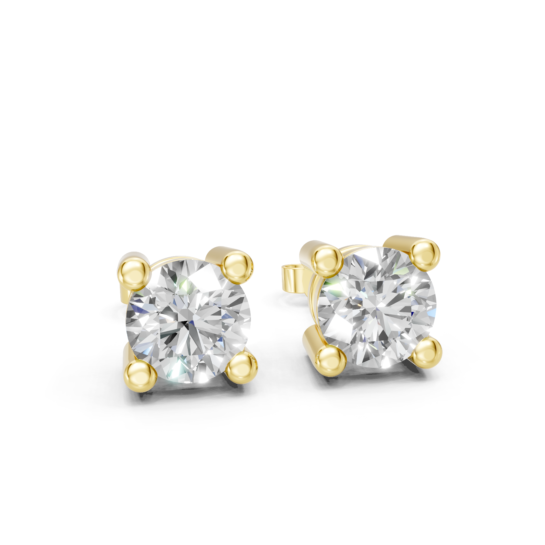 Lab Grown Diamond 1.00 CTW Solitaire Stud Earrings-925 Sterling Silver