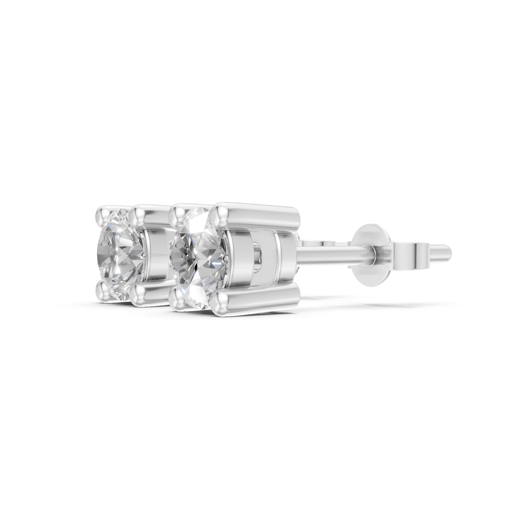 Lab Grown Diamond 0.50 CTW Solitaire Stud Earrings-925 Sterling Silver