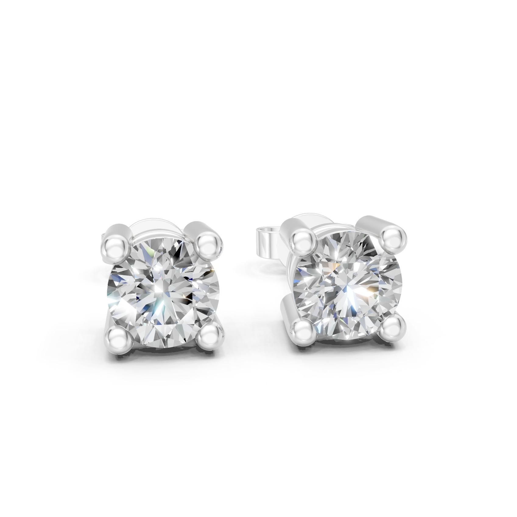 Lab Grown Diamond 0.50 CTW Solitaire Stud Earrings-925 Sterling Silver