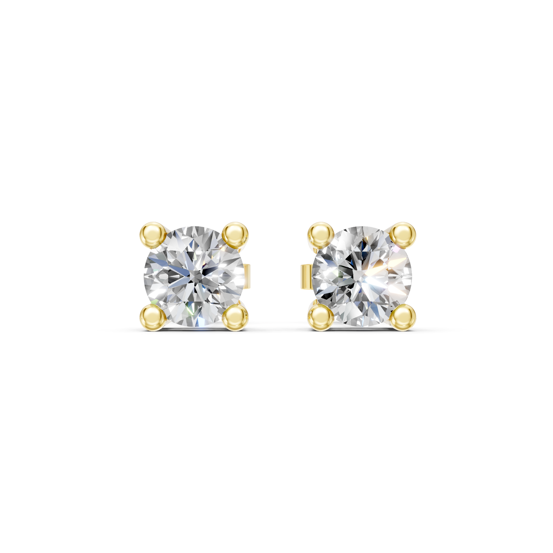 Lab Grown Diamond 0.50 CTW Solitaire Stud Earrings-925 Sterling Silver
