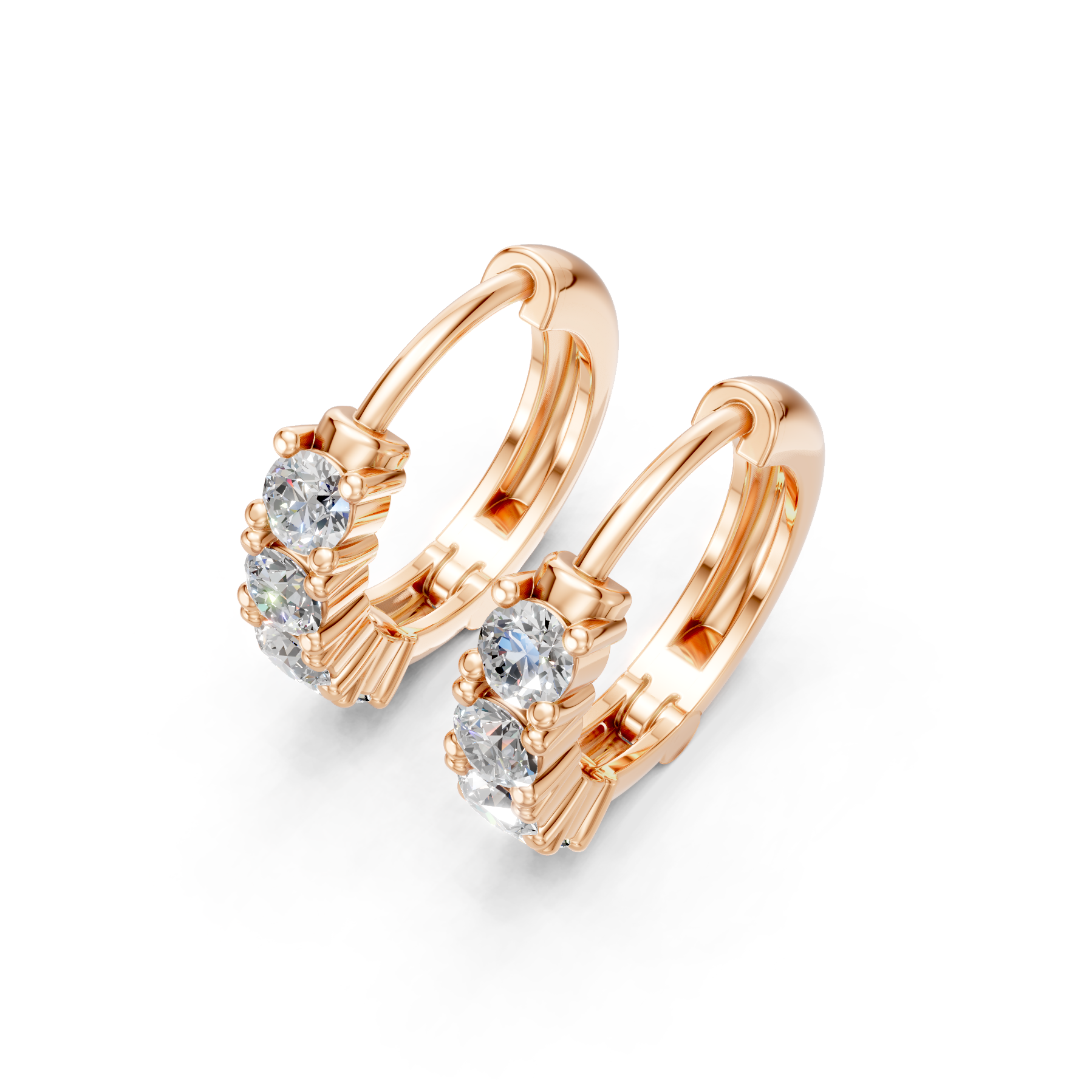 Lab Grown Diamond 0.80 CTW Hoop Earrings-925 Sterling Silver