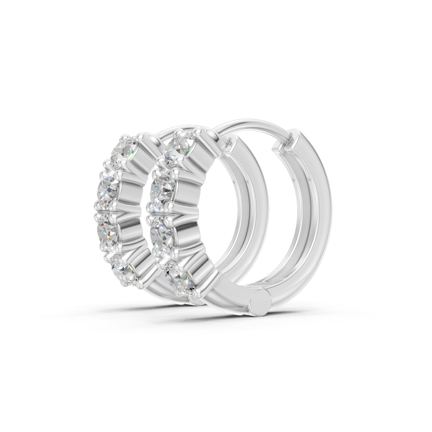 Lab Grown Diamond 0.80 CTW Hoop Earrings-925 Sterling Silver