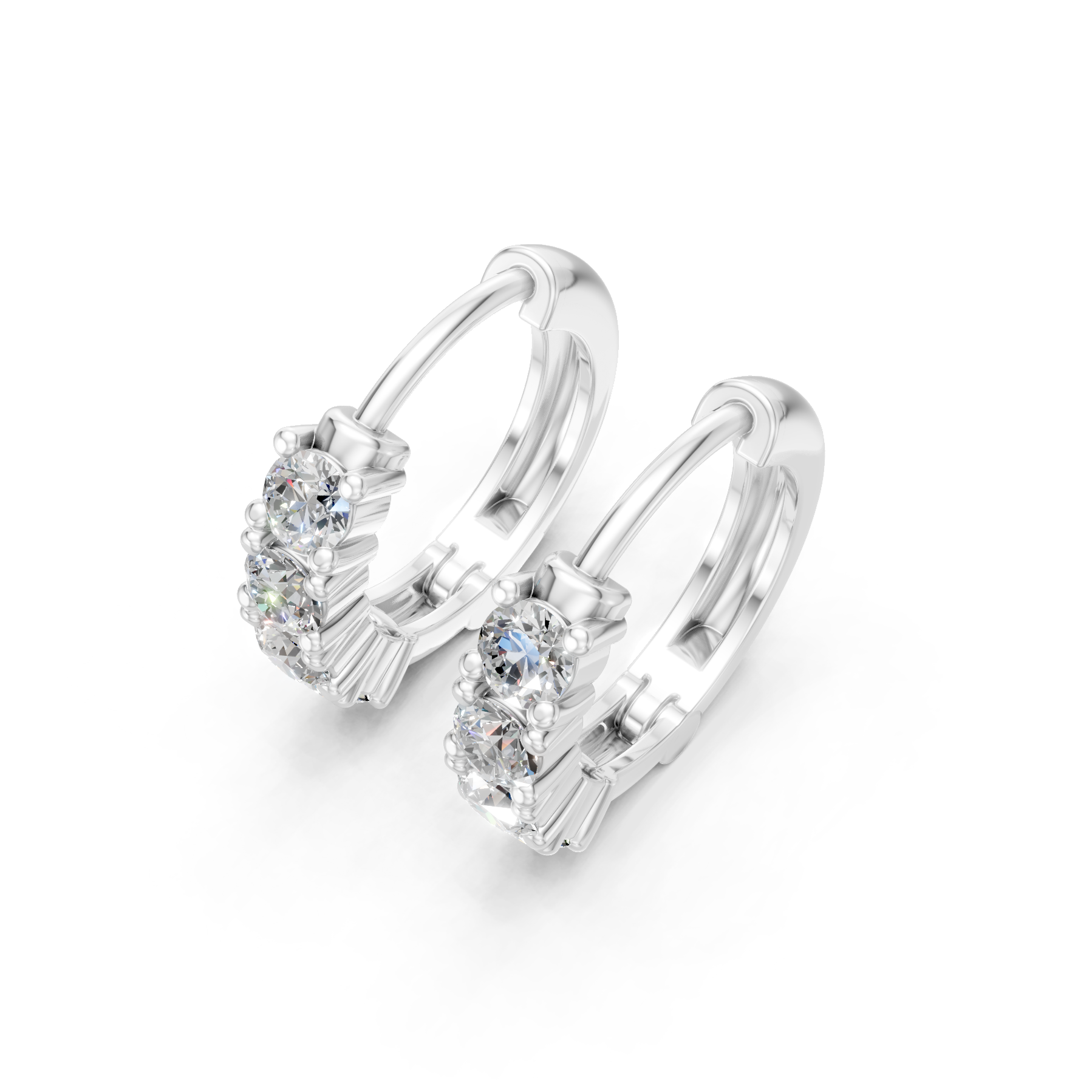Lab Grown Diamond 0.80 CTW Hoop Earrings-925 Sterling Silver