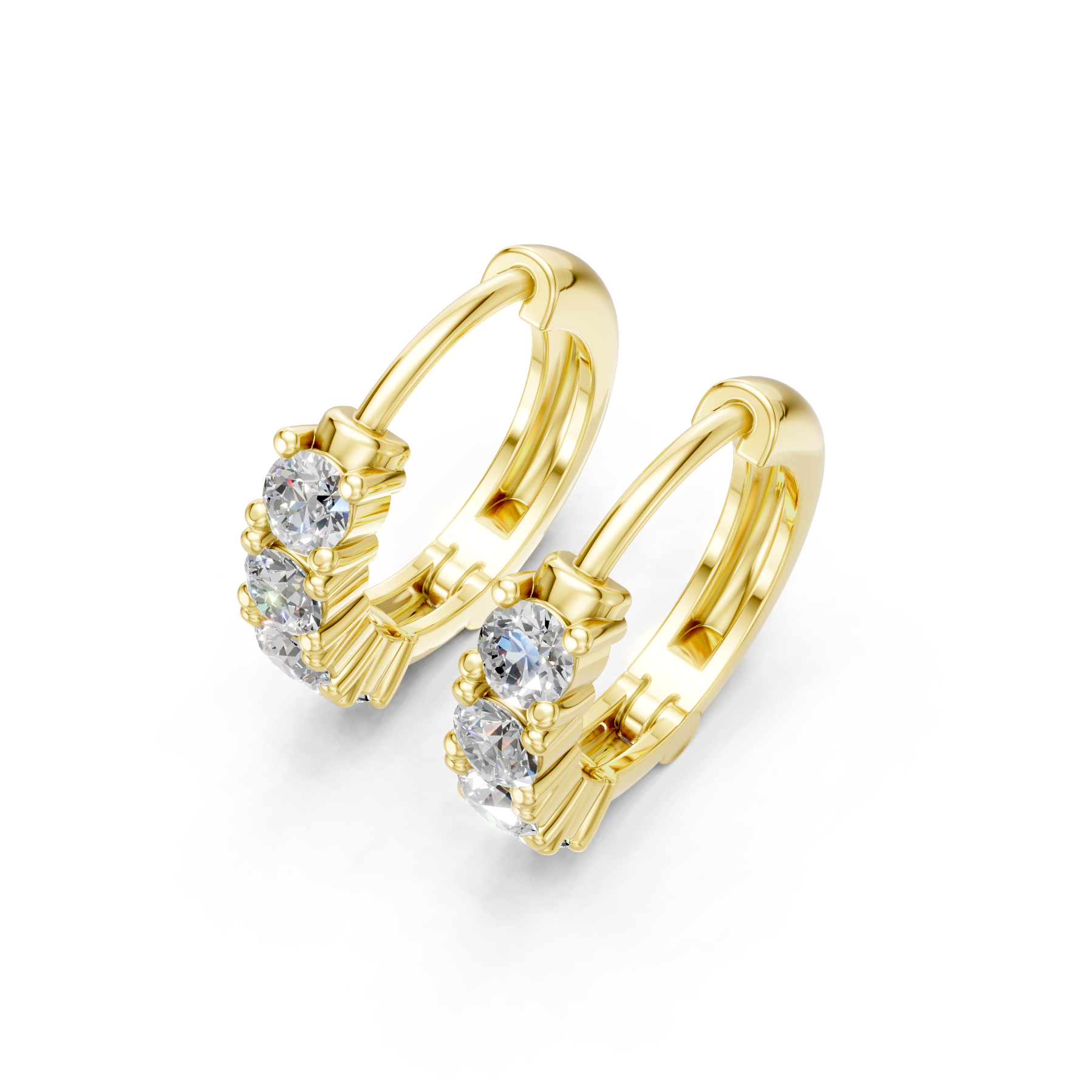 Lab Grown Diamond 0.80 CTW Hoop Earrings-925 Sterling Silver