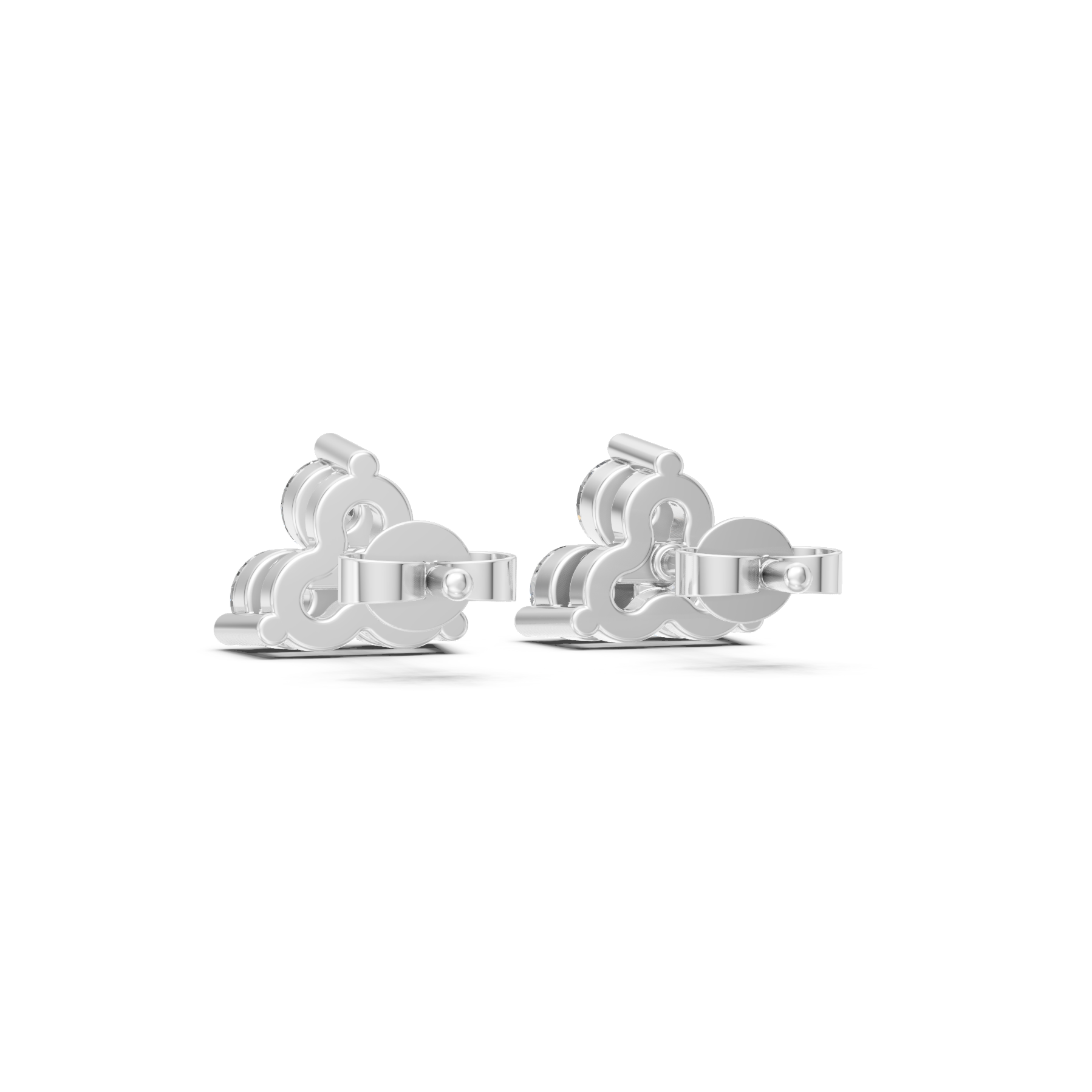 Lab Grown Diamond 0.60 CTW Tri-Stone Stud Earrings-925 Sterling Silver