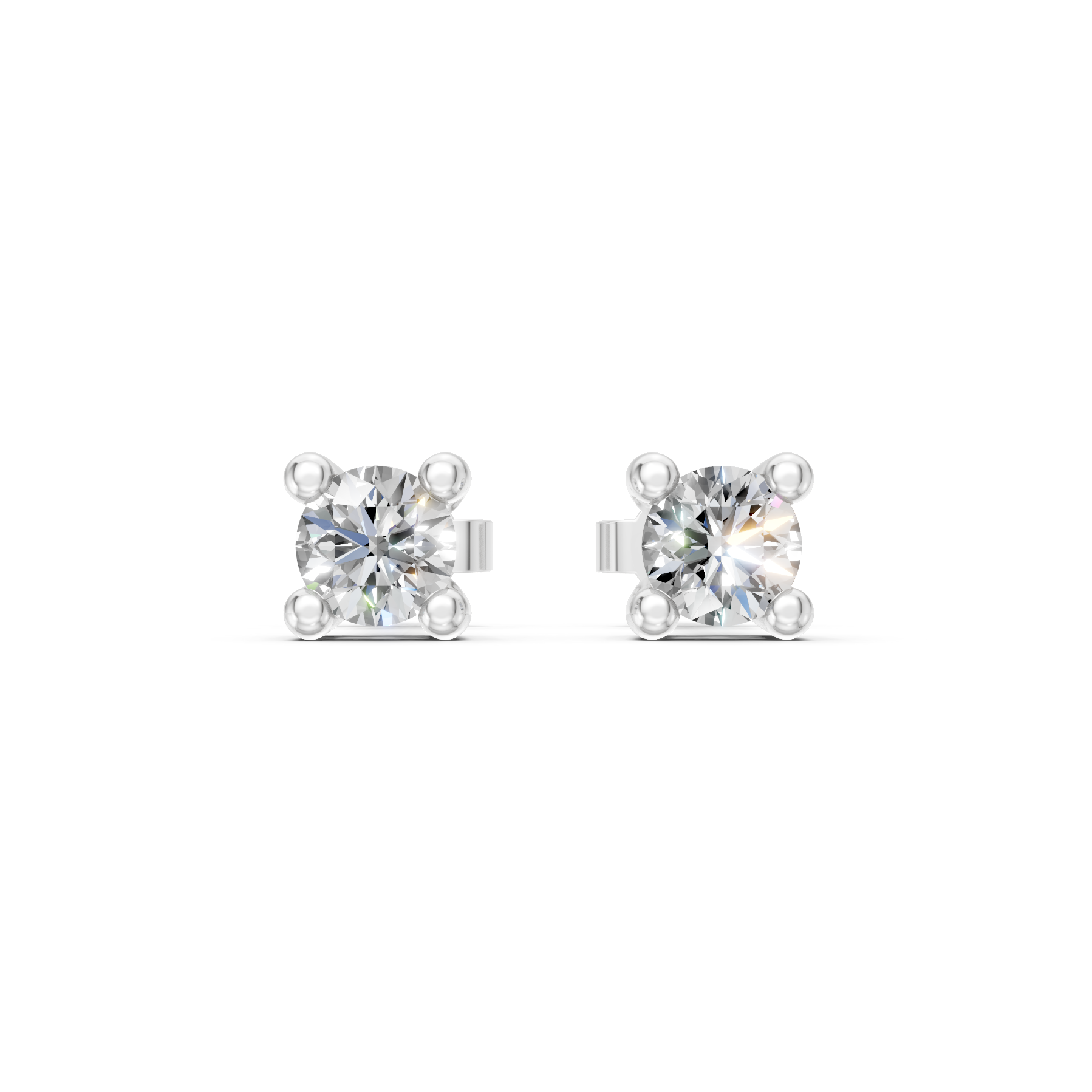 Lab Grown Diamond 0.20 CTW Solitaire Stud Earrings-925 Sterling Silver