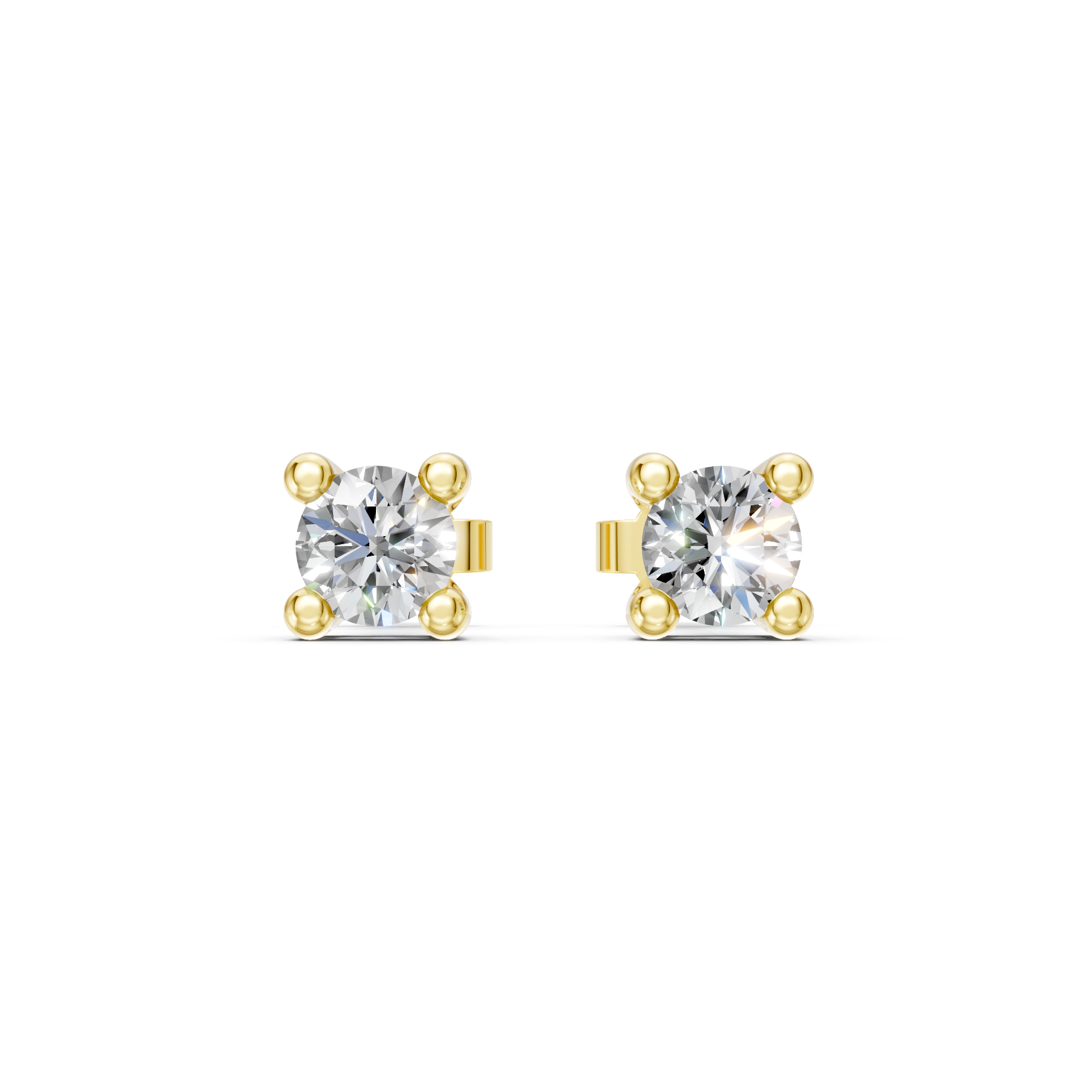 Lab Grown Diamond 0.20 CTW Solitaire Stud Earrings-925 Sterling Silver