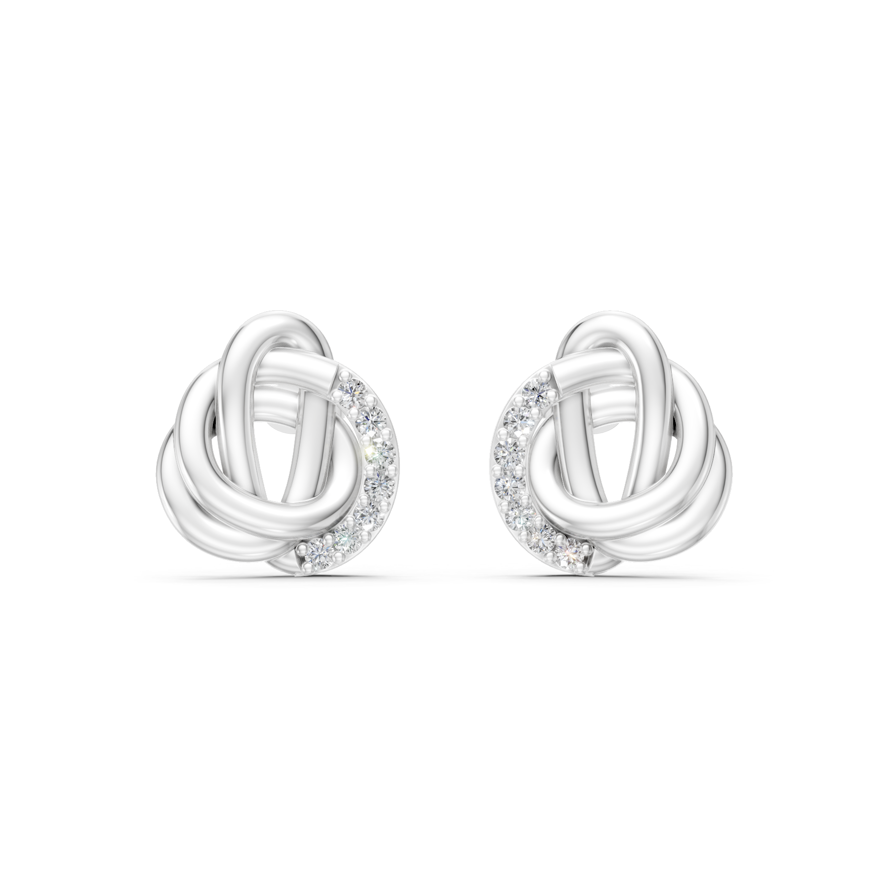 Lab Grown Diamond 0.40 CTW Intertwined Knot Stud Earrings-925 Sterling Silver