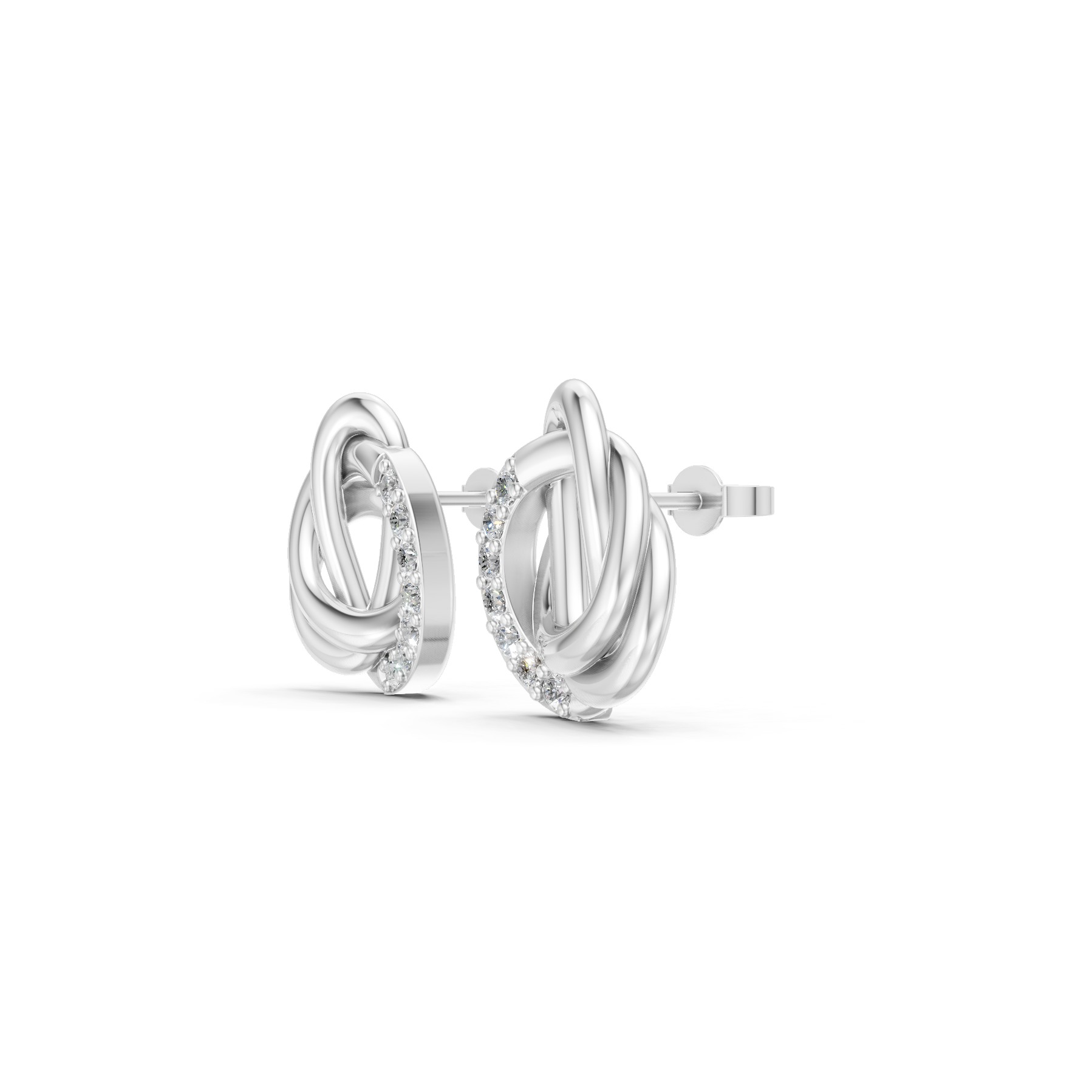Lab Grown Diamond 0.40 CTW Intertwined Knot Stud Earrings-925 Sterling Silver