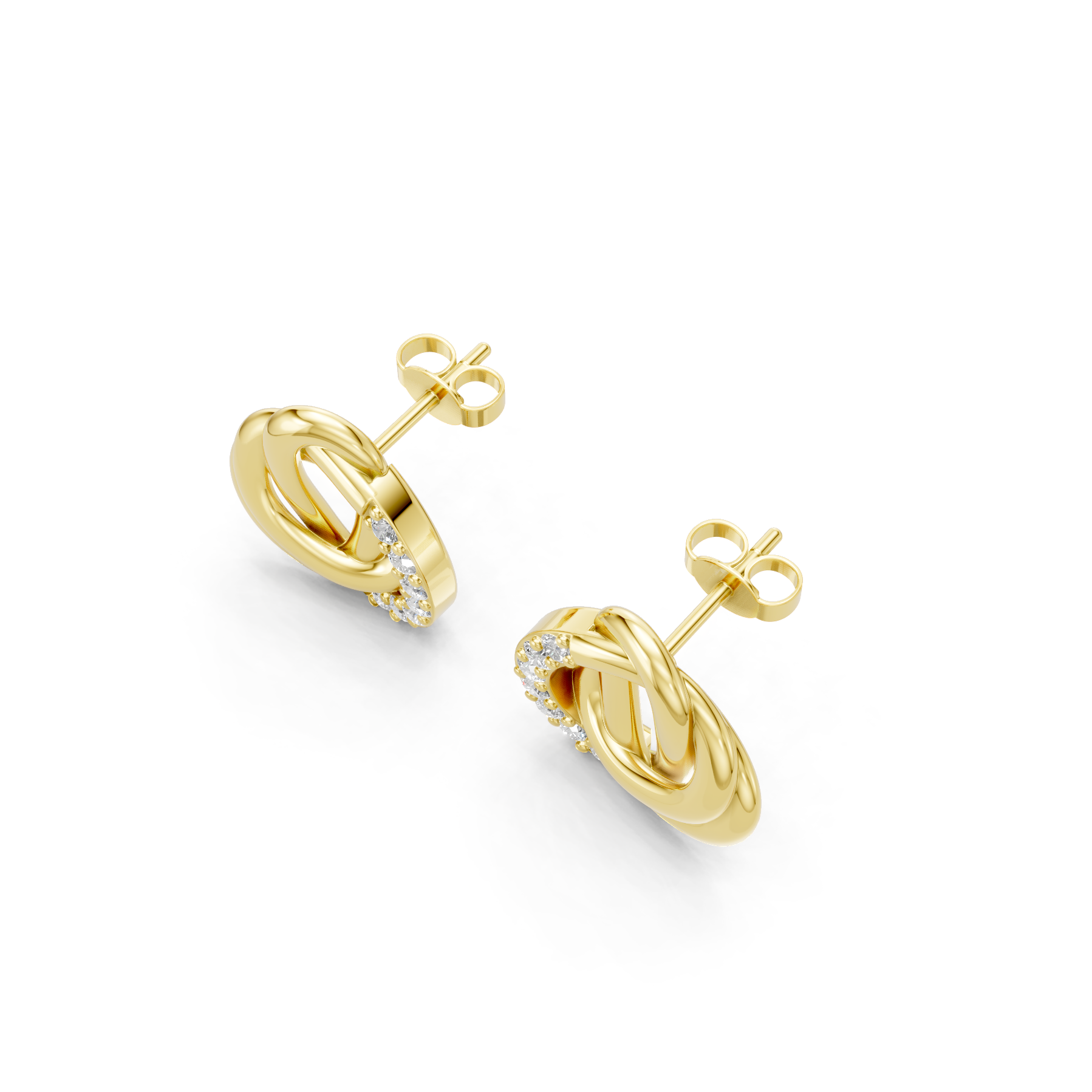 Lab Grown Diamond 0.40 CTW Intertwined Knot Stud Earrings-925 Sterling Silver