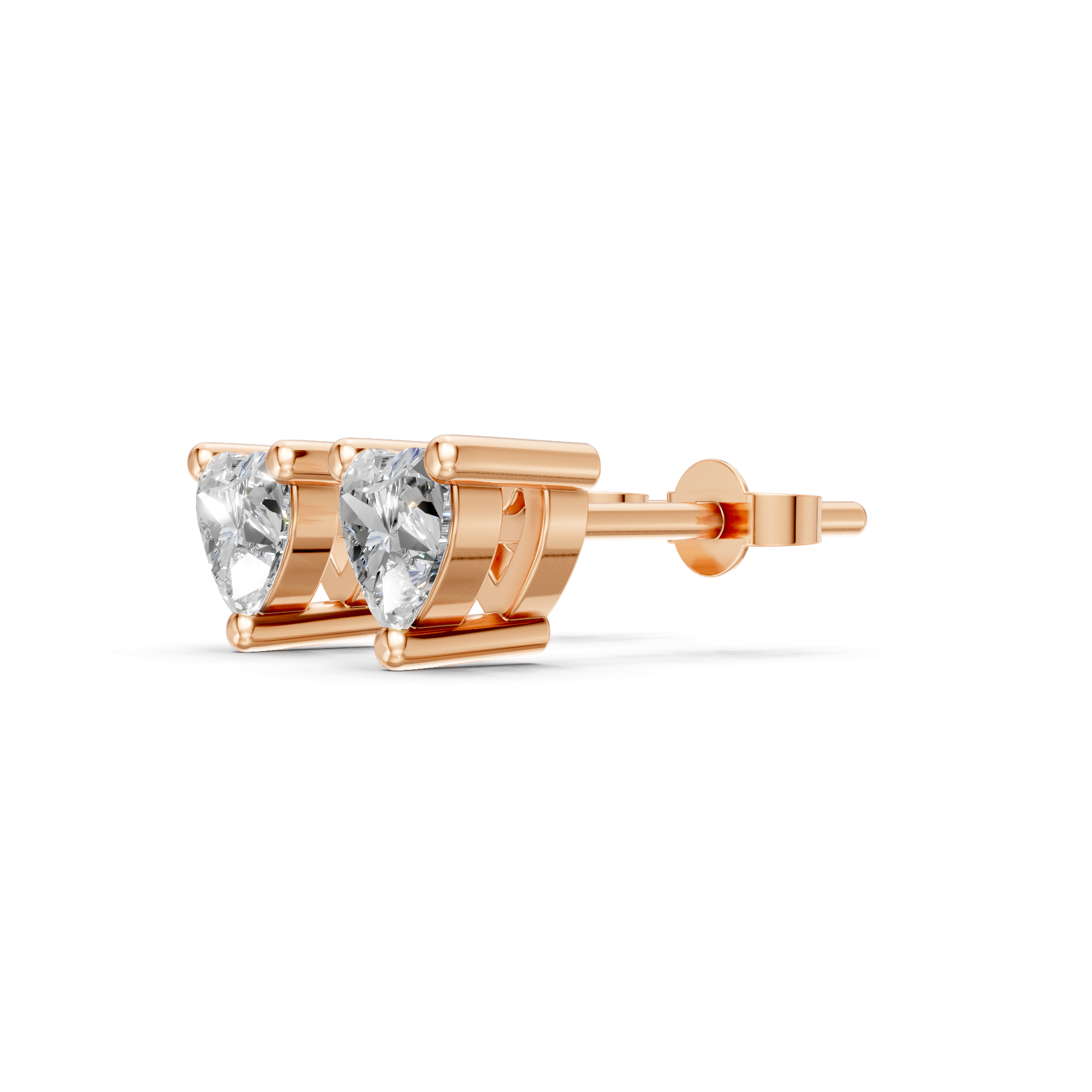 Lab Grown Diamond 0.40 CTW Heart Stud Earrings-925 Sterling Silver