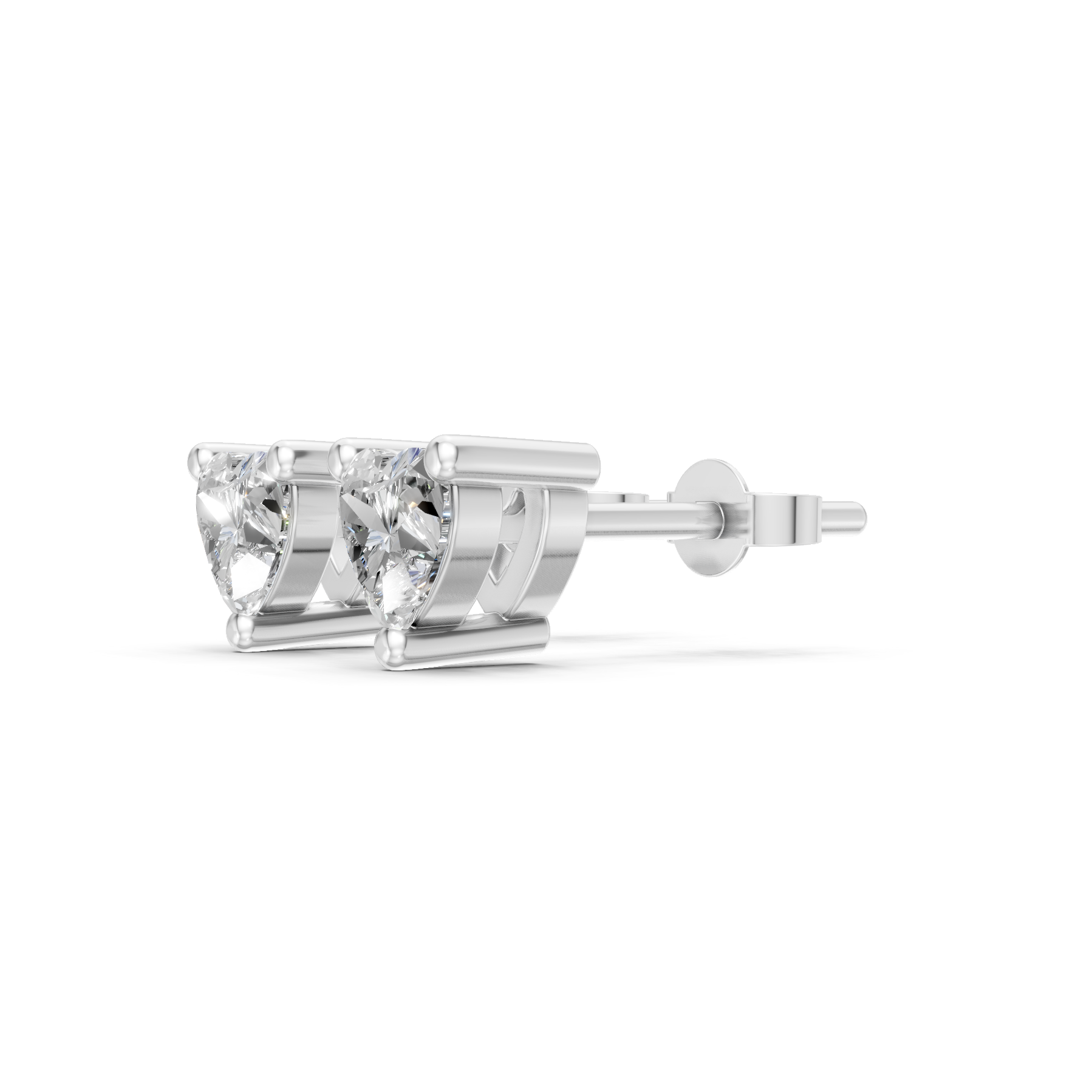 Lab Grown Diamond 0.40 CTW Heart Stud Earrings-925 Sterling Silver