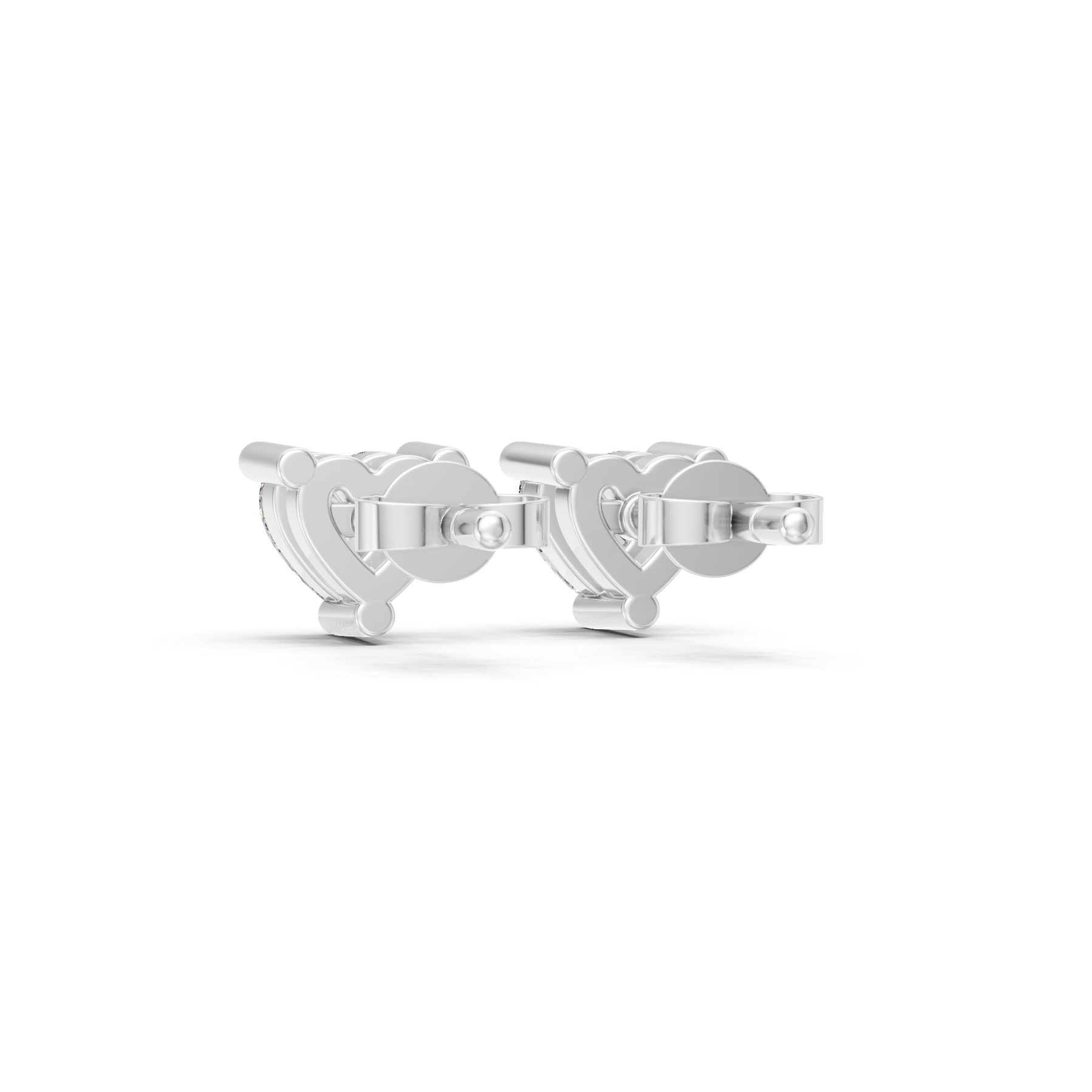 Lab Grown Diamond 0.40 CTW Heart Stud Earrings-925 Sterling Silver