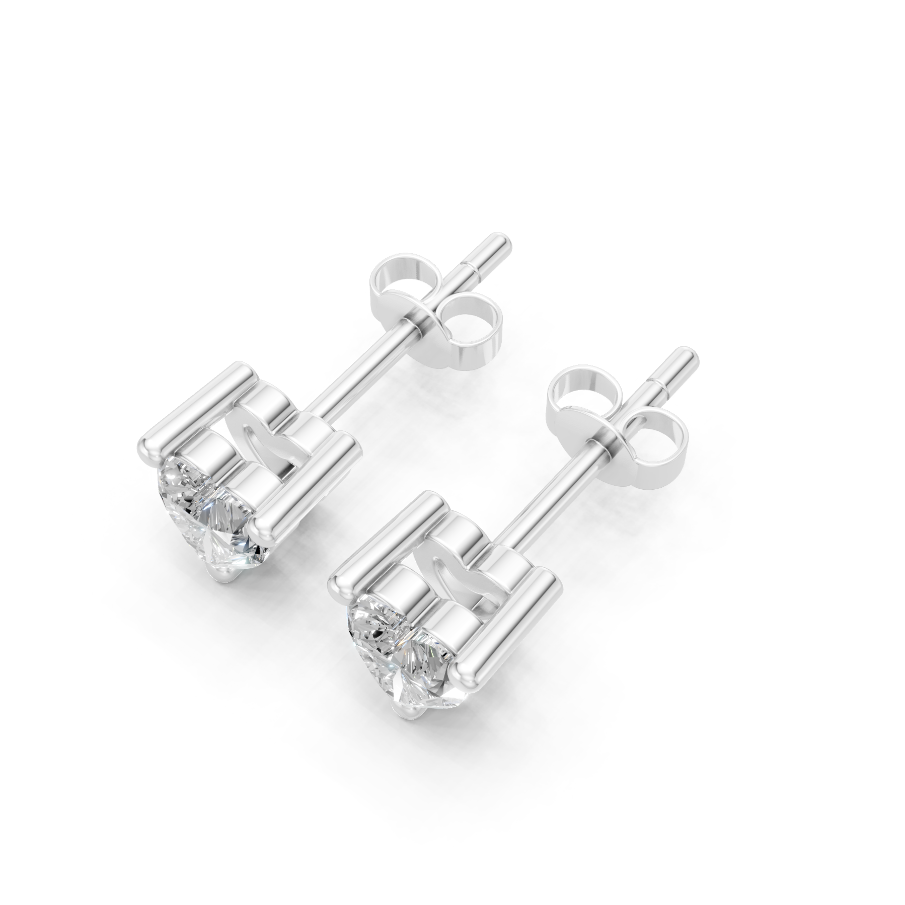 Lab Grown Diamond 0.40 CTW Heart Stud Earrings-925 Sterling Silver