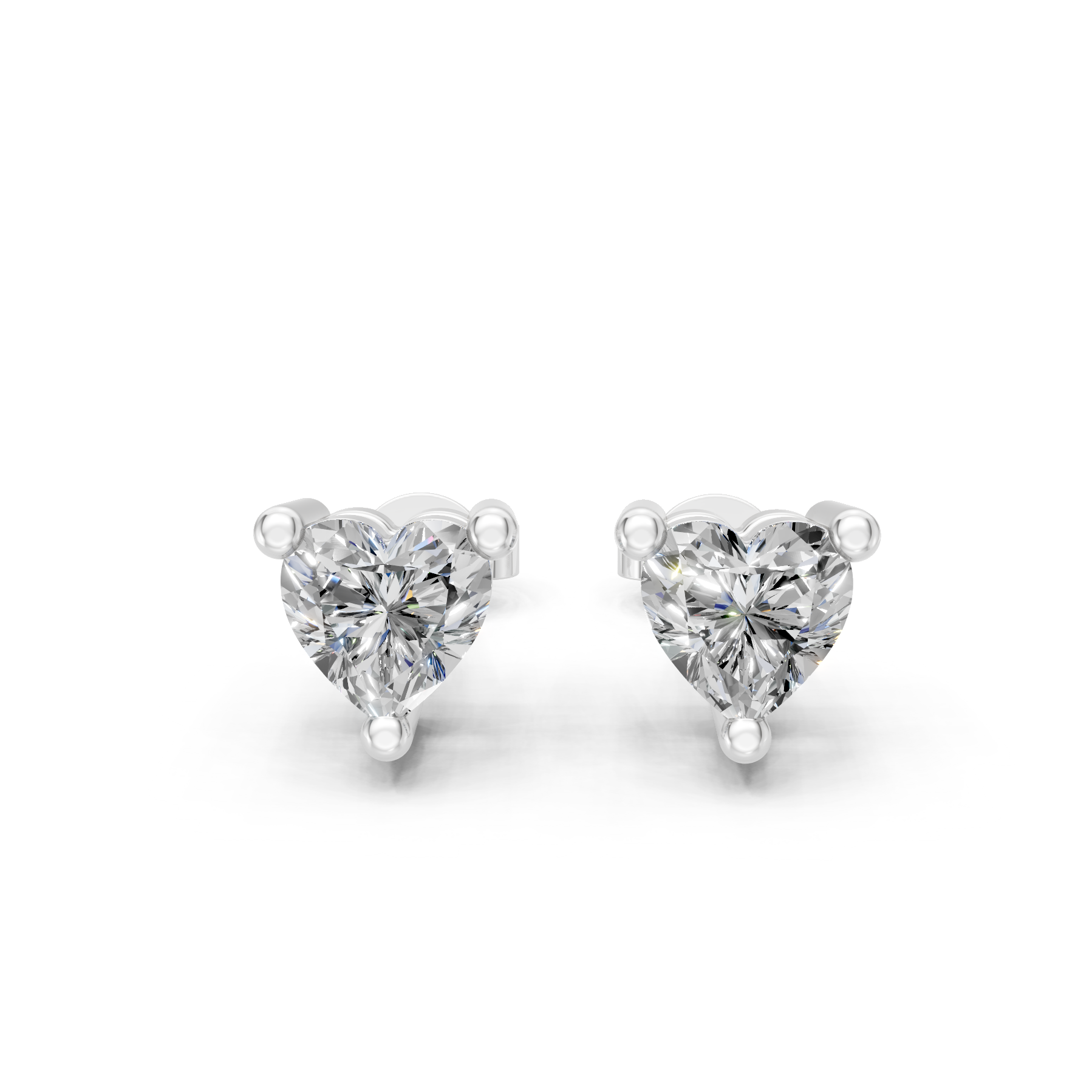 Lab Grown Diamond 0.40 CTW Heart Stud Earrings-925 Sterling Silver