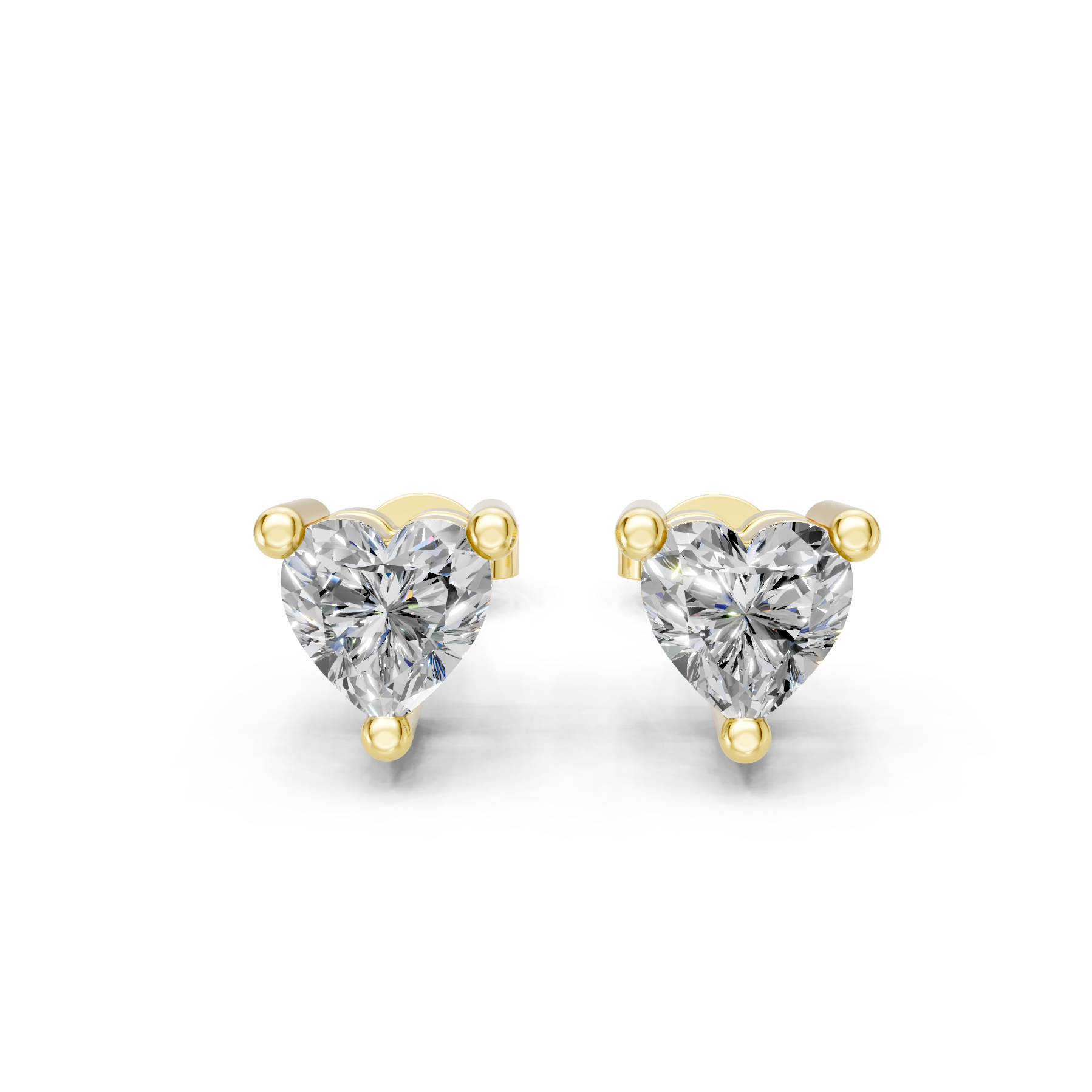 Lab Grown Diamond 0.40 CTW Heart Stud Earrings-925 Sterling Silver