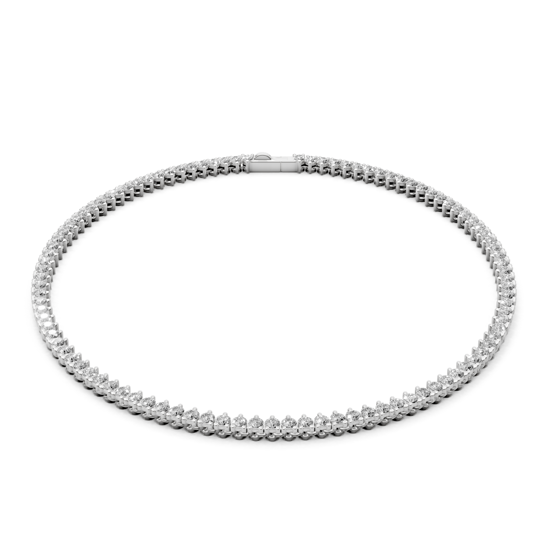 Lab Grown Diamond 0.40 CTW Tennis Necklace-925 Sterling Silver