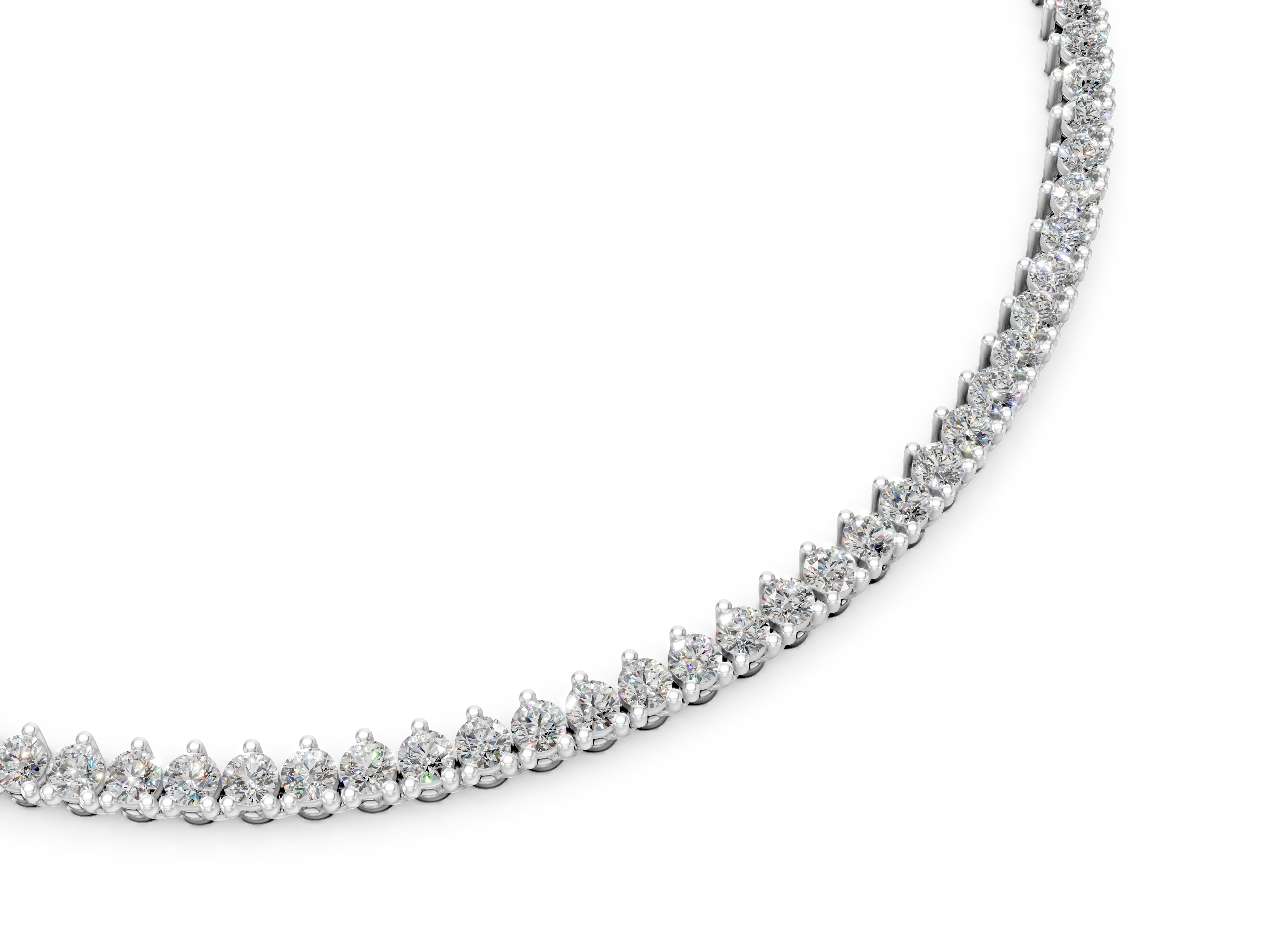 Lab Grown Diamond 0.40 CTW Tennis Necklace-925 Sterling Silver