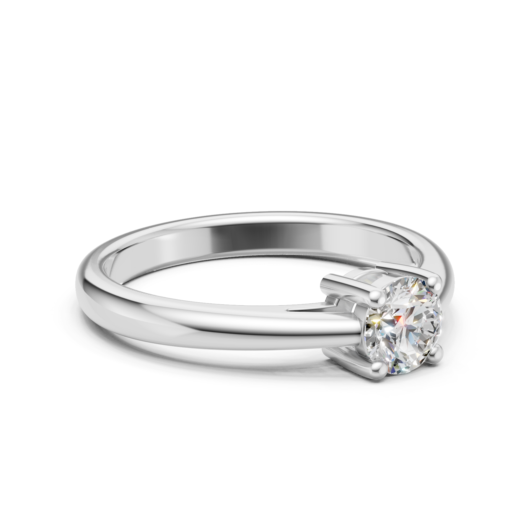 Lab Grown Diamond 0.50 CTW Solitaire Ring- Sterling Silver