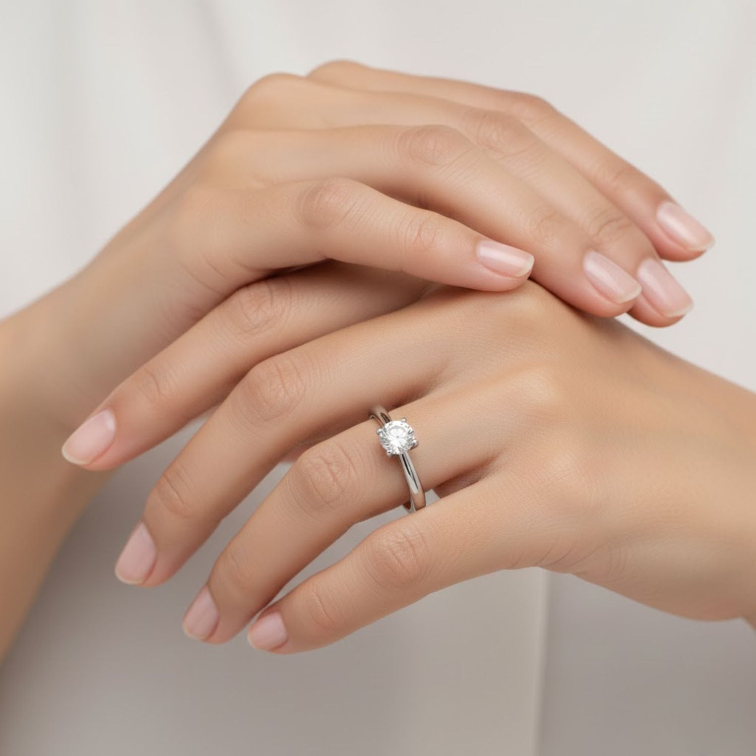 Lab Grown Diamond 0.50 CTW Solitaire Ring- Sterling Silver