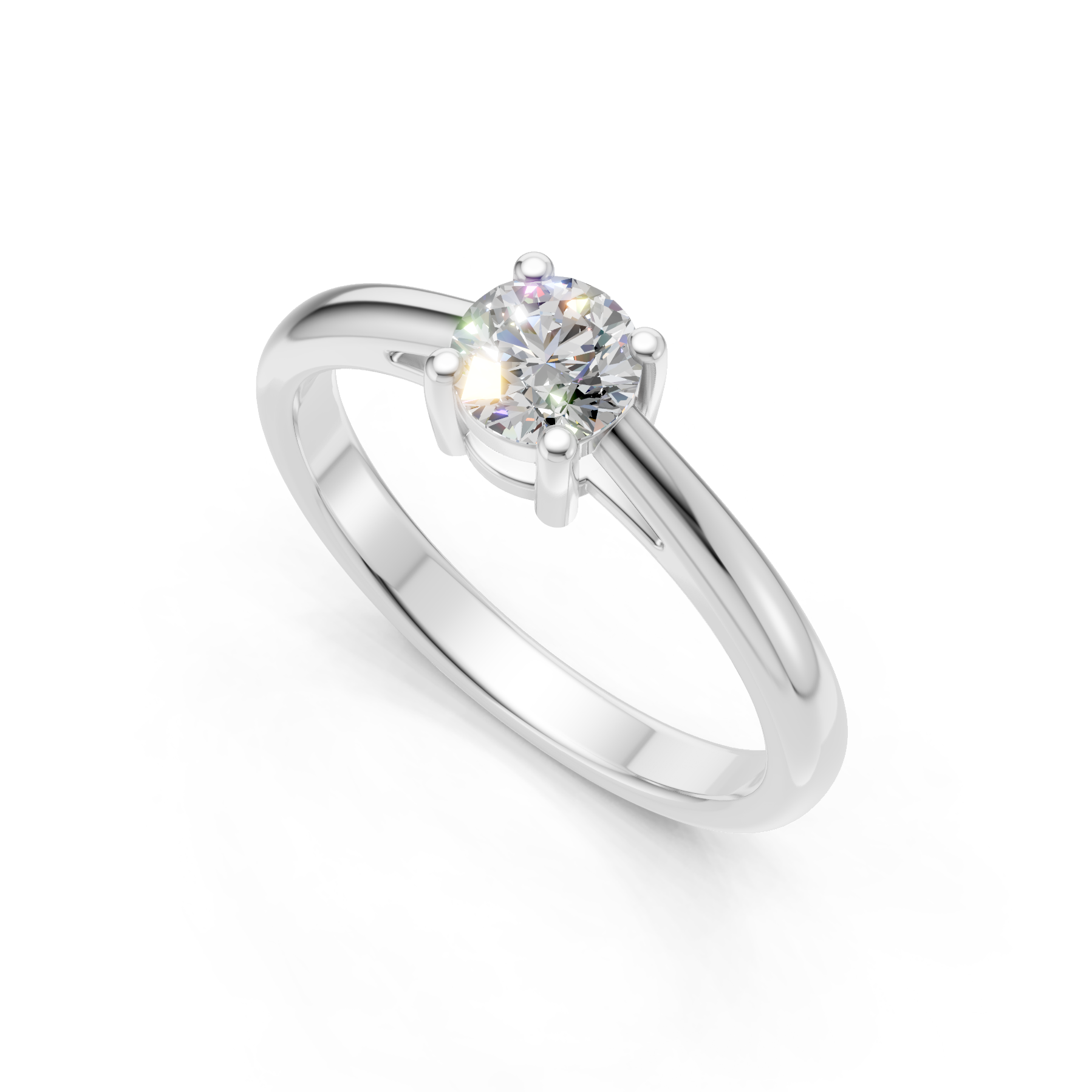 Lab Grown Diamond 0.50 CTW Solitaire Ring- Sterling Silver