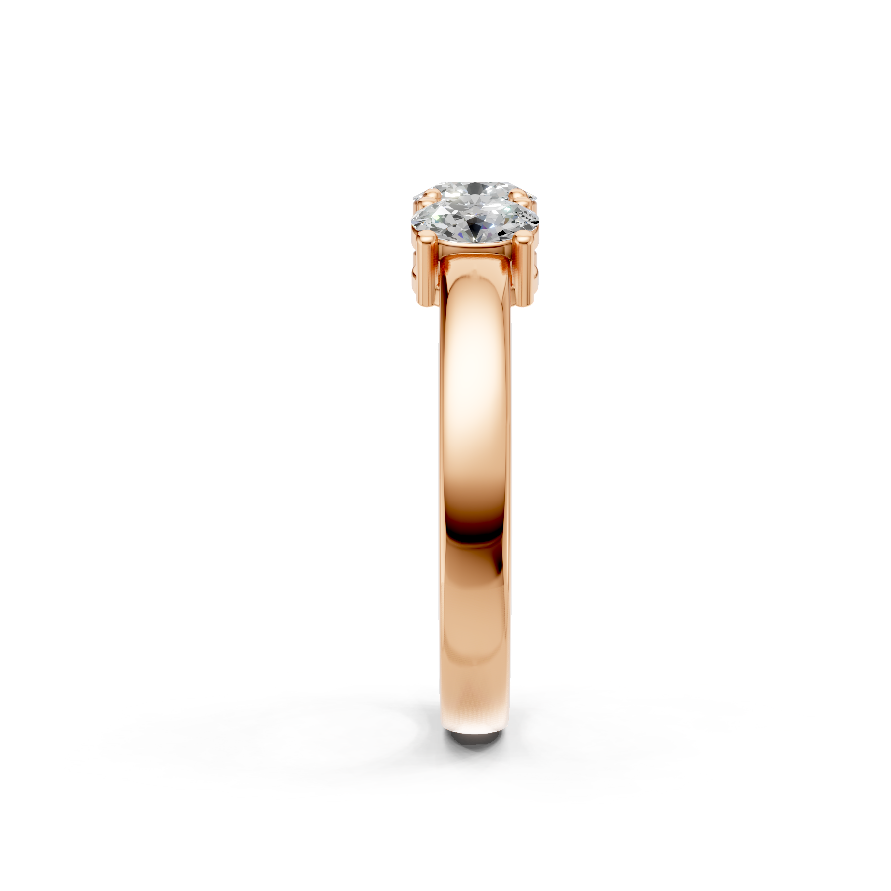 Lab Grown Diamond Oval 0.75 CTW Three Stone Ring- Sterling Silver