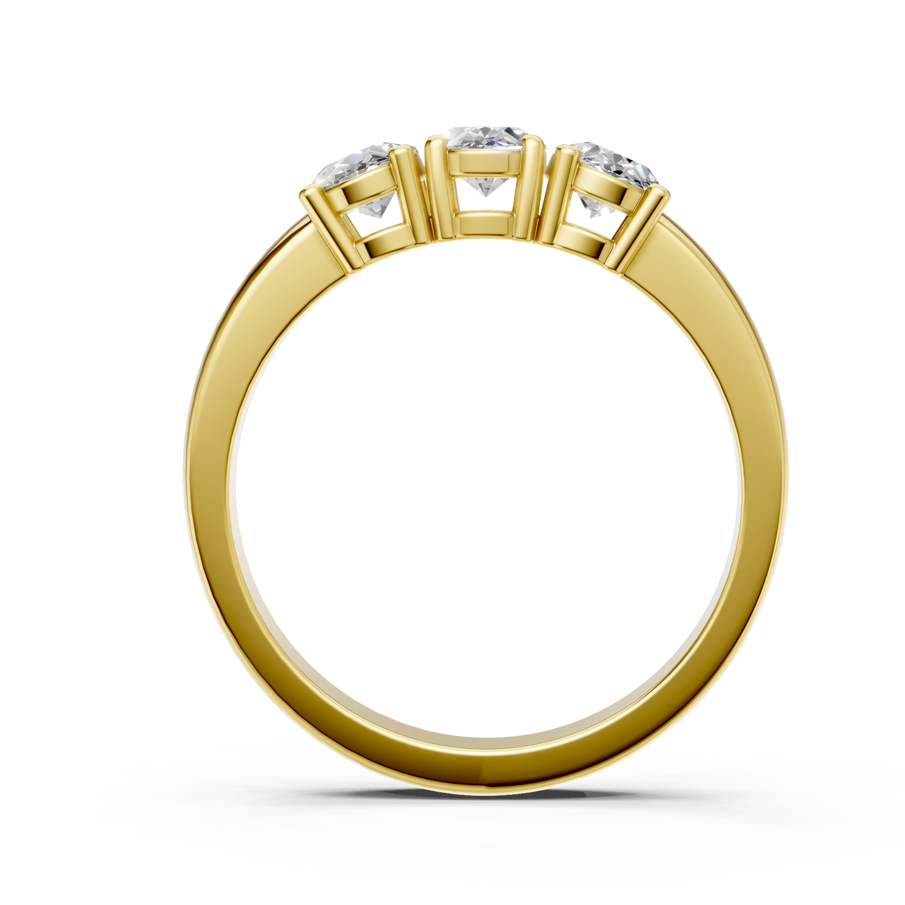 Lab Grown Diamond Oval 0.75 CTW Three Stone Ring- Sterling Silver