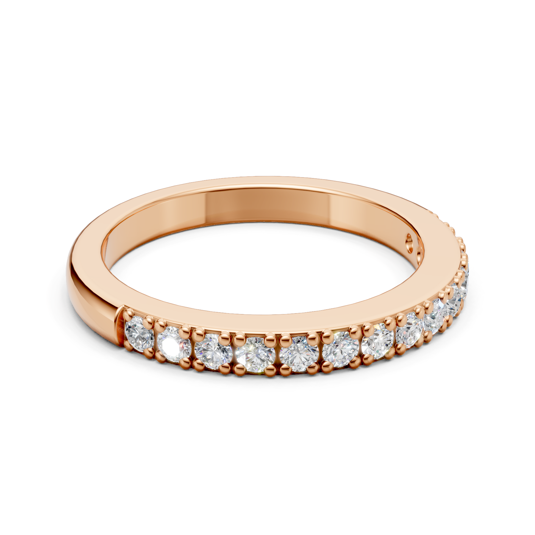 Lab Grown Diamond 0.45 CTW Half Eternity Ring- Sterling Silver