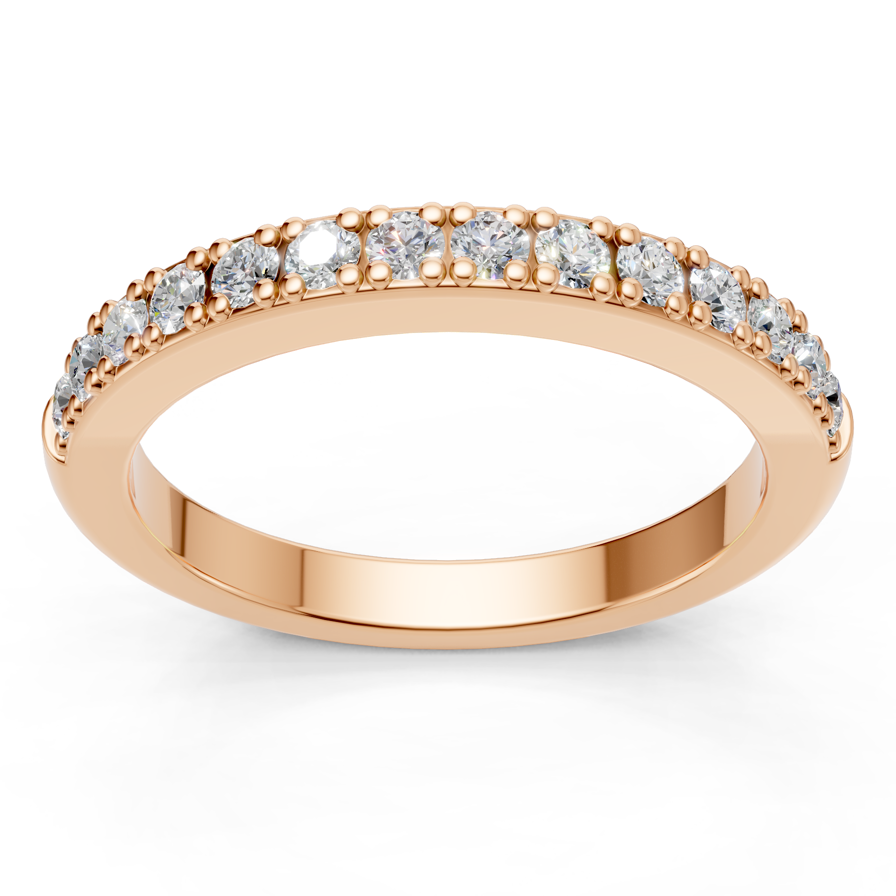 Lab Grown Diamond 0.45 CTW Half Eternity Ring- Sterling Silver