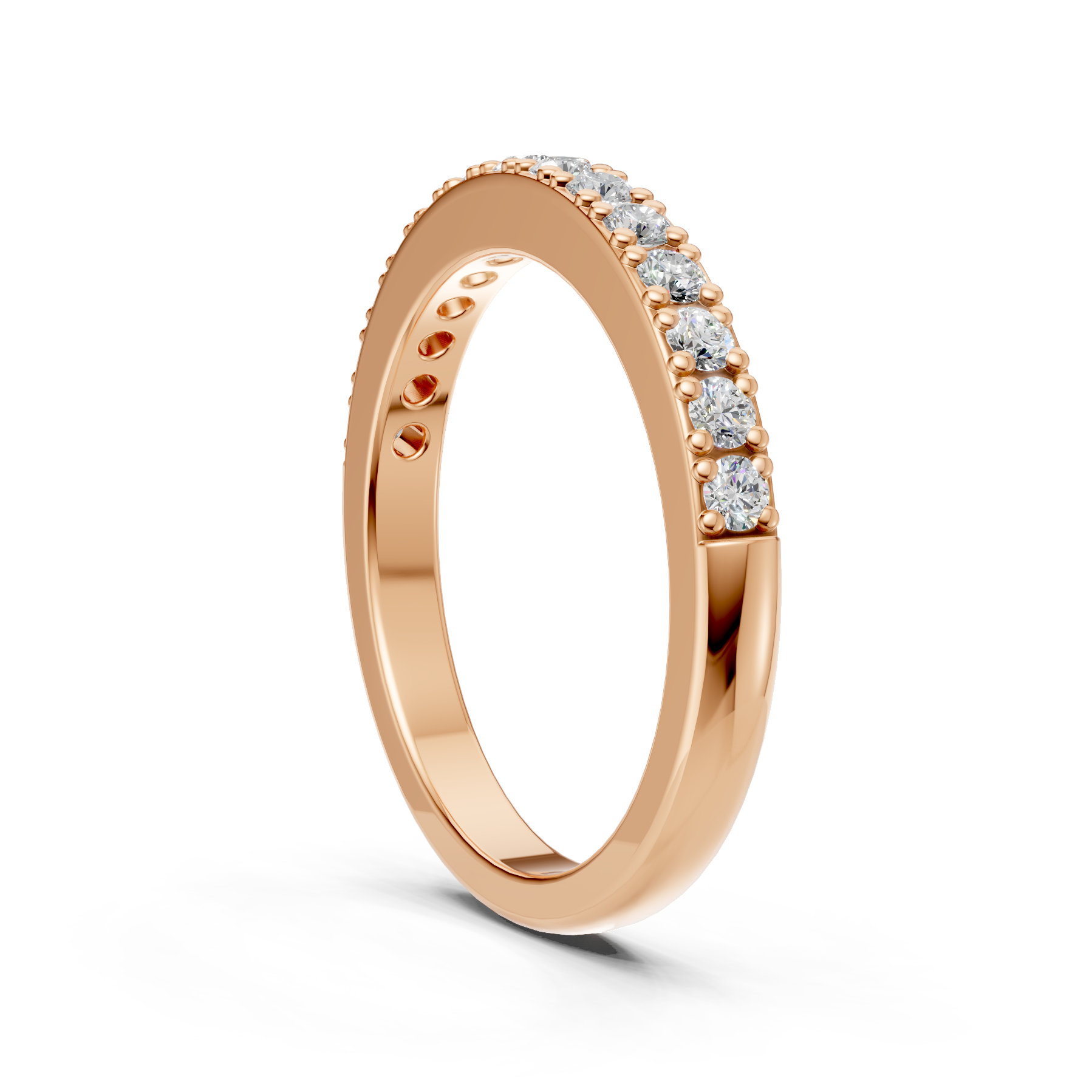 Lab Grown Diamond 0.45 CTW Half Eternity Ring- Sterling Silver