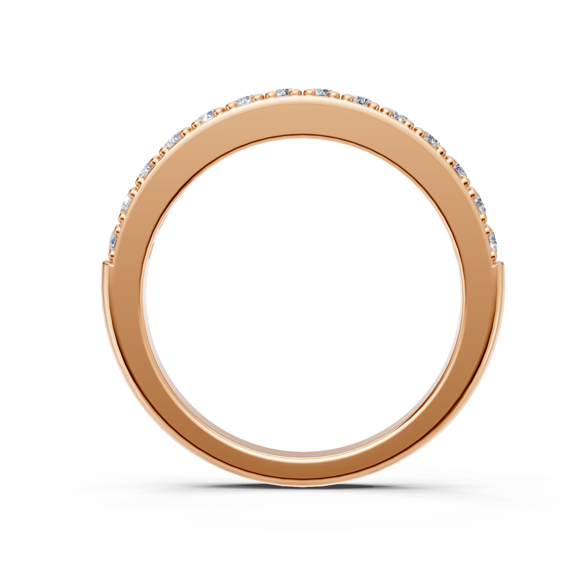 Lab Grown Diamond 0.45 CTW Half Eternity Ring- Sterling Silver
